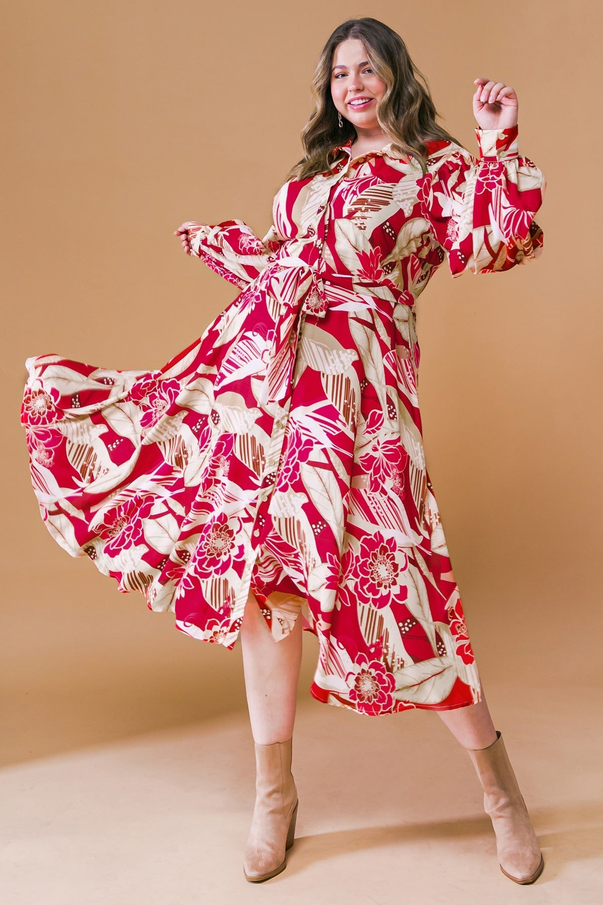 HEART OF WOVEN MIDI DRESS Flying Tomato